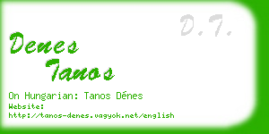 denes tanos business card
