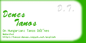 denes tanos business card